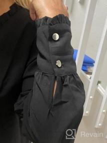 img 6 attached to Шикарные рабочие блузки с длинным рукавом на пуговицах для женщин от LookbookStore - Идеальный деловой повседневный топ для нарядных рубашек