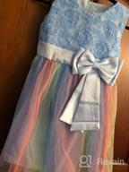 img 1 attached to Uhnice Little Girl's Rainbow Wedding 🌈 Party Dress: Sleeveless Tulle with 3D Flower Embellishments review by Patricia Dworin