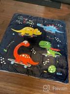 img 1 attached to Cute Dinosaur Blanket For Boys, Kids - Grey 50"X60" Flannel Gift Throw With Colorful Simple Strokes Design - Bedroom And Kids Room Decor review by Greg Quinit
