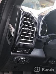 img 7 attached to Отделка вентиляционного отверстия из углеродного волокна из АБС-пластика для Ford F150 2015-2020: обновление выпускного отверстия кондиционера Keptrim из 3 частей