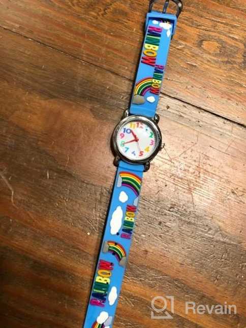 img 1 attached to Jewtme Cute Toddler Children Kids Watches Ages 3-8 - Analog Time Teacher 3D Silicone Band Cartoon Watch for Little Girls Boys review by Chris Fisher