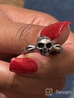 img 1 attached to Stainless Steel Skull Biker Ring review by Daniel Icyblue