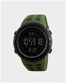img 1 attached to Wrist watch SKMEI Waterproof watch SKMEI 1251 - green quartz, alarm clock, stopwatch, frost resistance, LED display, shockproof, tactical, anti-reflective glass coating, display backlight, windproof, waterproof