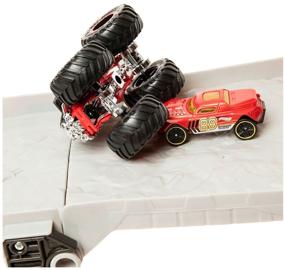 img 1 attached to Hot Wheels Track Monster Trucks Downhill Race & Go Play Set GFR15 red