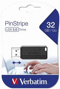 img 1 attached to 💾 Verbatim Store 'n' Go PinStripe 32GB USB Flash Drive - Black