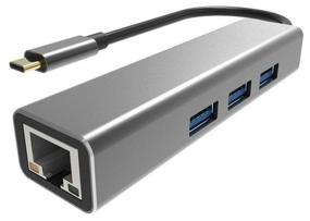 img 1 attached to Кабель-концентратор USB 3.1 Type-Cm --> RJ-45+3port USB3.0(f) Aluminum Shell VCOM