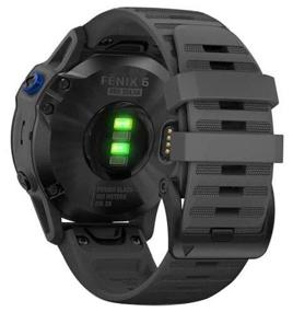 img 1 attached to Garmin Fenix 6 Pro Solar Wi-Fi NFC Smart Watch, Black/Grey