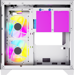 img 1 attached to Powercase Vision Micro, White, Tempered Glass, 4x 120mm 5-color fan, mATX (CVWM-L4)