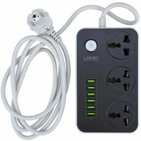 img 1 attached to Surge protector LDNIO SC3604, 3 sockets, C/C, 10A / 2500 W grey/black 2 m