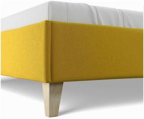 img 1 attached to 🛏️ Salotti Scandi Yellow Double Bed with Matting & Shift Fabric Base - 160x200