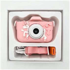 img 1 attached to Shockproof Kids Camera High quality 1080p Full-HD kids digital camera with 3 games and selfie camera. kids camera. Unicorn pink