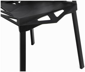 img 1 attached to 🪑 Woodville One Chair: Durable Plastic Design in Stylish Black