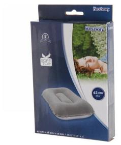 img 1 attached to 🌬️ Bestway Flocked Air Pillow 67121 - Inflatable Pillow, 42x26 cm: Expanding Comfort in Range