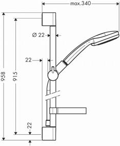 img 1 attached to Душевой гарнитур hansgrohe Croma 100 Vario/Unica&quot;C 27771000, хром