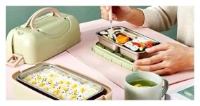 img 1 attached to Liven Heated Lunch Box Fun Electric Lunch Box FH-18, 13.4x23.9 cm, green/pink