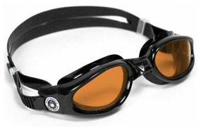 img 1 attached to Goggles for swimming Aqua Sphere Kaiman, Black/Clear Lens