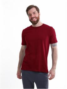 img 1 attached to T-shirt for men red cherry burgundy basic lightweight cotton AVANZADO