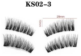img 1 attached to Magnetic Lashes Magnetic False Eyelashes 3D, KS02-3 (on 3 magnets) reusable
