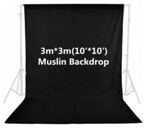 img 1 attached to Background muslin Raylab RL-BC01 3*3m black