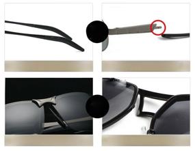 img 1 attached to Grand Price Photochromic Polarized Bleached Rimless Sunglasses for Day and Night Driving - Black