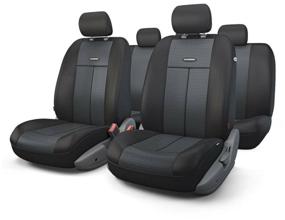img 1 attached to Universal car seat covers AUTOPROFI TT-902M BK/BK, polyester/AIR MESH, 9 pieces, black