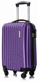 img 1 attached to Family suitcase on wheels L "Case Krabi BCP-12-02 (material: ABS plastic, combination lock, removable wheels, size S, Purple)