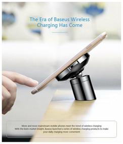 img 1 attached to Baseus Big Ears Car Mount Wireless Charger with Magnetic Holder, Black - Wireless Charging