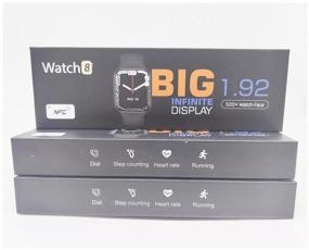 img 1 attached to Смарт часы Watch 8 Big фитнес часы NFC черные, умные спортивные часы для женщин и мужчин