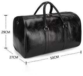 img 1 attached to Travel bag Vintage Bags (Black) leather women's men's sports shoulder bag for fitness carry-on eco-leather