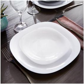 img 1 attached to 🍽️ Luminarc Carine White Dinner Service Set - Elegant and Functional, Ideal for 6 Persons with 18 Pieces