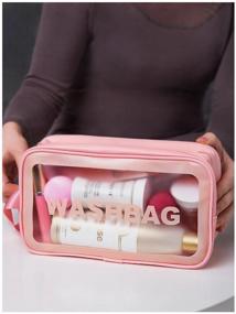 img 1 attached to Toiletry Bag Waterproof Washbag Bag with Handle Organizer Toiletry Bag for Pool Shower Maternity Home, Pink 22*8*12cm