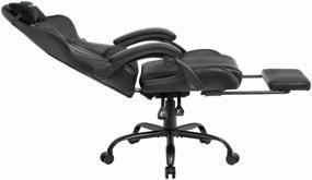 img 1 attached to 🎮 VMMGAME THRONE Gaming Chair - Imitation Leather Upholstery, Matte Black Color