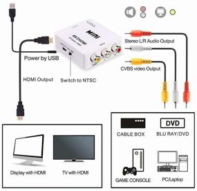 img 1 attached to Enhance Your Viewing Experience: AV RCA to HDMI Video Adapter Converter for Projector TV Monitor - Supports 1080P HD