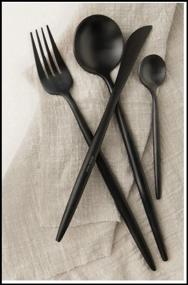 img 1 attached to 🍴 Xiaomi Maison Maxx Stainless Steel Modern Flatware Set - 4-Piece Black Cutlery Collection