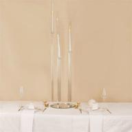 clear crystal 5-arm round cluster taper candelabra candle holders with mirror base - ideal for votive, pillar, and led candles from efavormart logo