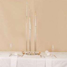 img 4 attached to Clear Crystal 5-Arm Round Cluster Taper Candelabra Candle Holders With Mirror Base - Ideal For Votive, Pillar, And LED Candles From Efavormart