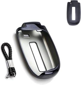 img 4 attached to Xotic Tech Soft TPU Key Fob Shell Skin Cover w/Keychain - Compatible with Chrysler 🔑 200 300, Dodge Charger, Challenger, Dart, Durango, Journey, Jeep Grand Cherokee - Smart Keyless Entry Key, Black