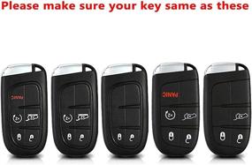 img 3 attached to Xotic Tech Soft TPU Key Fob Shell Skin Cover w/Keychain - Compatible with Chrysler 🔑 200 300, Dodge Charger, Challenger, Dart, Durango, Journey, Jeep Grand Cherokee - Smart Keyless Entry Key, Black