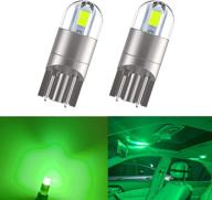 🚗 green 194 t10 led car interior bulbs: upgraded bright 3030 chips for dome map door courtesy license plate lights - pack of 2 pcs logo