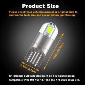 img 3 attached to 🚗 Green 194 T10 LED Car Interior Bulbs: Upgraded Bright 3030 Chips for Dome Map Door Courtesy License Plate Lights - Pack of 2 Pcs