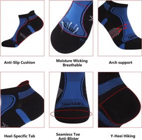 img 2 attached to Copper Infused Running Socks - Moisture Wicking & Anti-Odor Unisex Ankle Crew Cushion Socks For Trekking & Hiking By Hissox