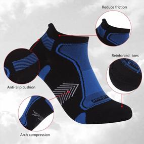 img 3 attached to Copper Infused Running Socks - Moisture Wicking & Anti-Odor Unisex Ankle Crew Cushion Socks For Trekking & Hiking By Hissox