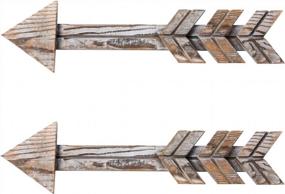 img 4 attached to Добавьте нотку деревенского стиля с набором из 2 деревянных стрел от TIMEYARD для настенного декора