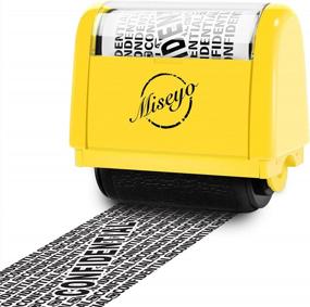 img 4 attached to Yellow Miseyo Wide Roller Stamp For Identity Theft Protection, 1.5 Inch - Ideal For Safeguarding Your Privacy
