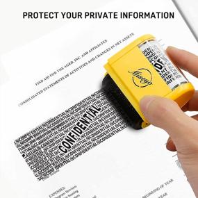 img 1 attached to Желтая широкая роликовая марка Miseyo для защиты от кражи личных данных, 1,5 дюйма - идеально подходит для защиты вашей конфиденциальности