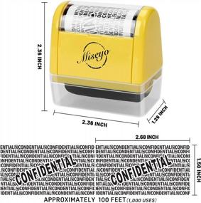 img 3 attached to Yellow Miseyo Wide Roller Stamp For Identity Theft Protection, 1.5 Inch - Ideal For Safeguarding Your Privacy