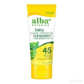 img 2 attached to 🌞 Alba Botanica Fragrance-Free Baby Clear Mineral Sunscreen Lotion SPF 45, 3 oz - Broad Spectrum Protection