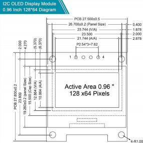 img 2 attached to 🔵 Дисплей OLED I2C Frienda 0.96 дюйма 12864 для Raspberry Pi - синий свет