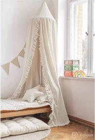 img 4 attached to 👶 MOMAID Baby Bed Canopy: Frilly Crib Reading Nook Game Tent for Kids, Hanging Net Nursery Decor - Shop Now!