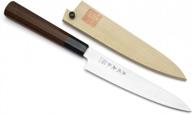 yoshihiro inox stain-resistant aus-8 steel ice hardened petty utility knife shitan рукоятка 6 дюймов (150 мм) логотип